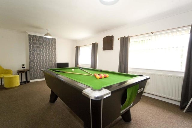 The snooker table in one of the bedrooms is perfect for a game night with friends.