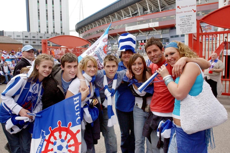 Poolies outside the Millennium Stadium before the 2005 play-off final.