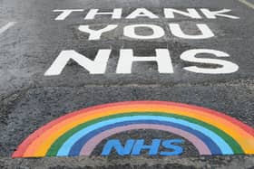 A rainbow tribute left to the NHS