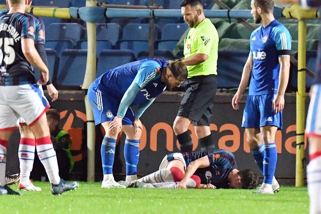 Lacey is another defensive casualty after what was described as a ‘surprisingly bad’ injury picked up in the defeat at Halifax. The 30-year-old suffered an ankle injury which is set to keep him out until the New Year as well with Askey suggesting up to 10 weeks. “We’re having no luck with injuries, especially defenders,” he said. “I think that’s been the case for over a year now that centre-backs have been dropping down like flies. Which is very unusual at a football club." Lacey has struggled with injury since joining the club after missing half of last season with a shoulder injury. Picture by FRANK REID