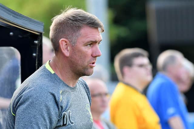 Manager Dave Challinor. Spennymoor Town FC 1-0 Hartlepool United FC. Pre-season friendly 20-07-21. Picture by FRANK REID