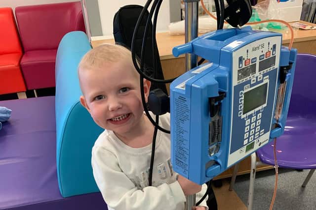 'Superhero' Lacey pictured during a hospital visit.