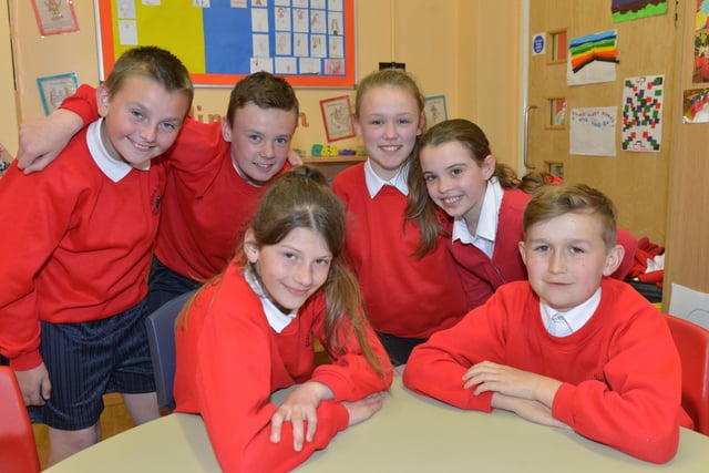 Rossmere Primary pupils Amy McPartlin, Paige Burnett, Tamzin Liddle, Luke Cormack, Joe White and Billy Ellis, pictured in 2015.