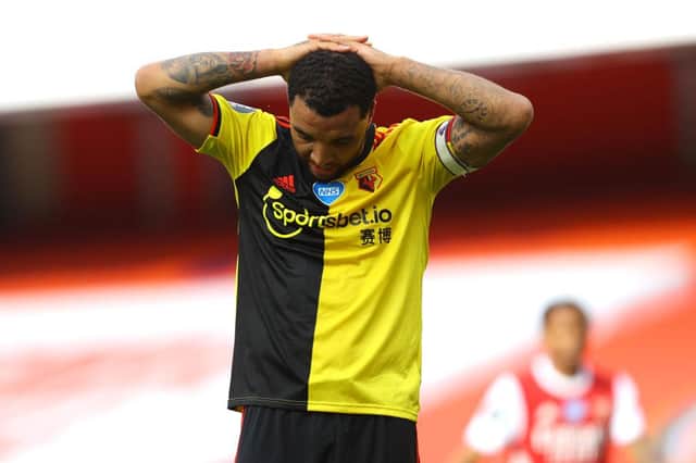 Troy Deeney will miss Watford's game against Middlesbrough with a knee injury.