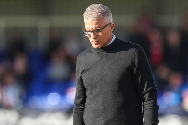Keith Curle will not panic when it comes to Hartlepool United's transfer policy. (Credit: Mark Fletcher | MI News)