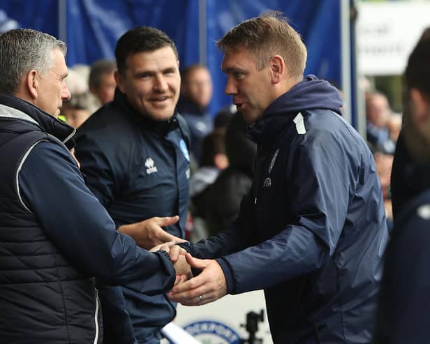 Dave Challinor and Stockport County will have to settle for the play-offs after they were held at home by John Askey's Hartlepool United. (Photo: Chris Donnelly | MI News)