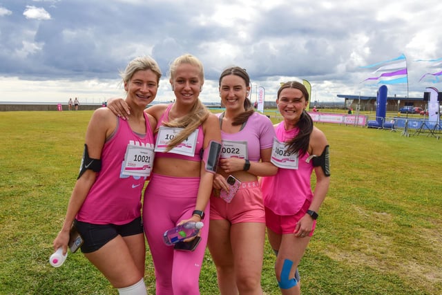 From left to right: Francesca Hall, Bethany Oakley, Allix Crawford and Jodie Wylie at the Hartlepool Race for Life on Sunday, July 3.