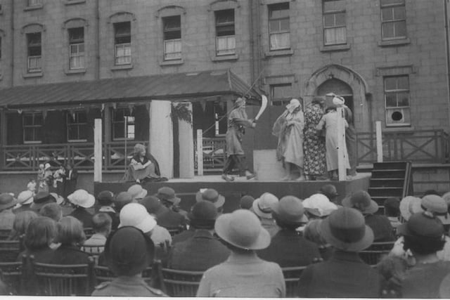 The Hartlepool Hospital Fundraising team were putting on a play called Bluebeard's Eighth Wife on a stage behind the hospital in the 1930s. Photo: Hartlepool Museum Service.