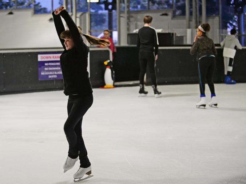 Isabell Balchin, 11, pictured enjoying being back on the Ice.