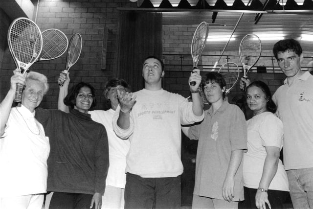 Short tennis instructor Ken Caryer was on hand to give some advice to Betty Butcher at the start of a new course at the Mill House Leisure Centre in 1995.