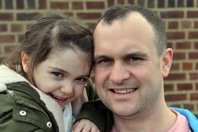 Lyla with her dad Paul.