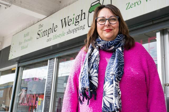 Lesley Mulcahy, owner of The Simple Weigh, outside her shop in Middleton Grange Shopping Centre.