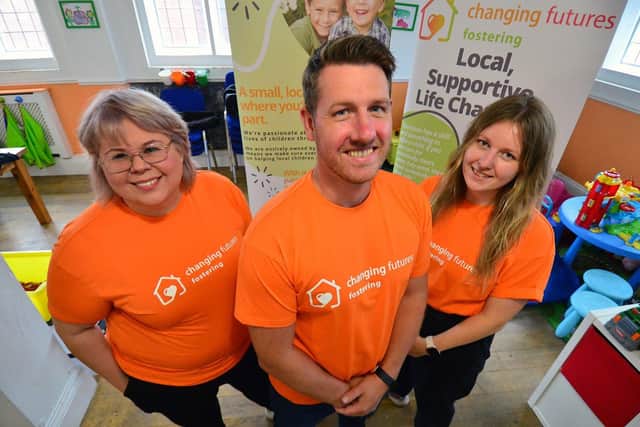 (Left to right) Changing Futures Fostering staff Sarah Richardson, Martin Todd and Jess Tones . Picture by FRANK REID.
