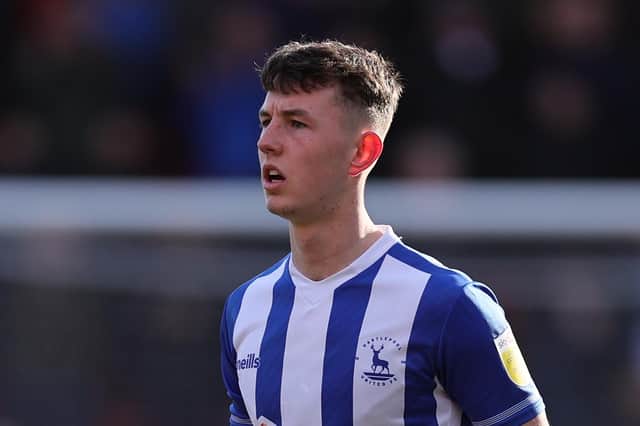 Joe White could make his return to the Hartlepool United starting line-up to face Salford City (Credit: James Holyoak | MI News)