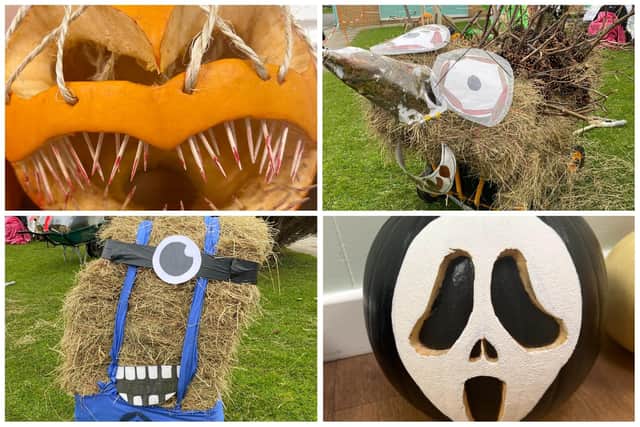 Clavering Primary School host their annual harvest festival, featuring pumpkin carving and hay bale design competitions.