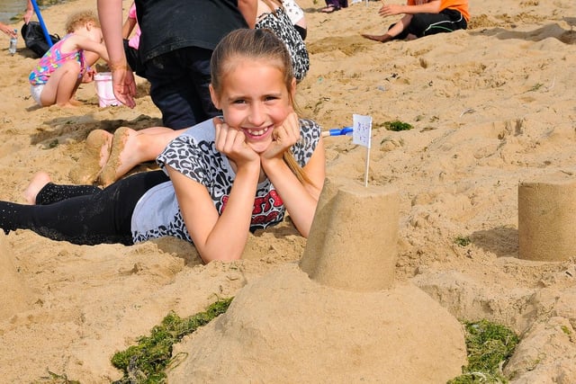 The annual Headland carnival sand castle competition gets underway at Fish Sands in 2014.