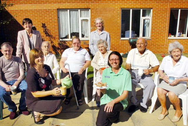 West View Lodge Care Home takes part in a coffee morning for Macmillan in 2007.