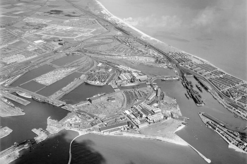 A view of the Old Harbour and the docks in Hartlepool in 1947.