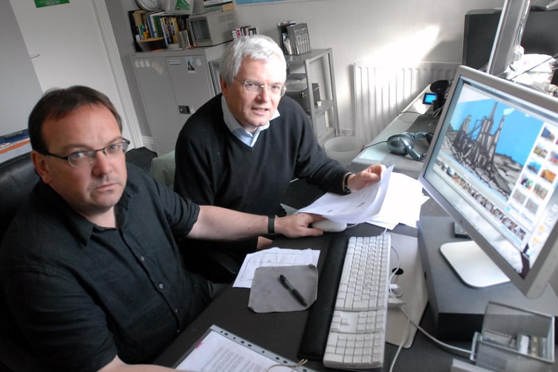 Back to 2009 for this photo showing Gary Wilkinson and Tom Kelly as they worked on a documentary about Jarrow.