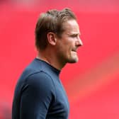 Neal Ardley of Notts County looks on ahead of the Vanarama National League Play Off Final match between Harrogate Town and Notts County at Wembley Stadium on August 02, 2020 in London, England. (Photo by Catherine Ivill/Getty Images)