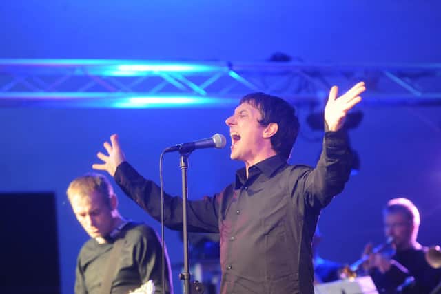 Singer Ian Monaghan of Hartlepool band White Negroes entertained the crowds at a night time concert during the 2010 event.