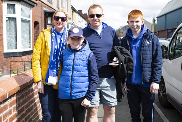 Hartlepool United supporters enjoy the Easter sunshine as they make the trip to the Crown Oil Arena. (Credit: Mike Morese | MI New)