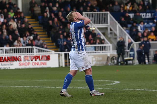 It was another frustrating afternoon at the Suit Direct Stadium as Hartlepool drew with Stevenage. (Credit: Mark Fletcher | MI News)