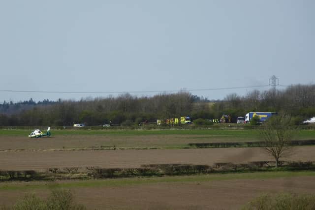 The Great North Air Ambulance, Police and Fire service attended the incident.
