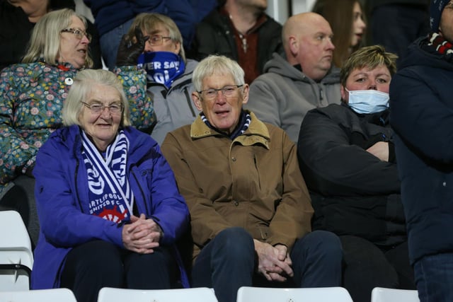 Hartlepool United supporters take their seat at the Suit Direct Stadium (Credit: Mark Fletcher | MI News)