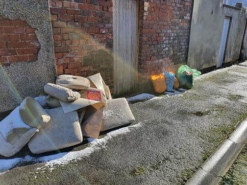A woman has been convicted in court after waste was dumped in the back lane behind her home.