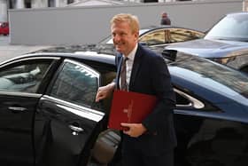 LONDON, ENGLAND - SEPTEMBER 22:  Digital, Culture, Media and Sport Secretary Oliver Dowden arrives for a cabinet meeting at the FCO on September 22, 2020 in London.