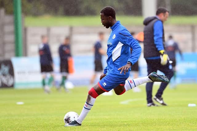 Emmanuel Dieseruvwe makes his Hartlepool United debut as John Askey's side host Gateshead at the Suit Direct Stadium. Picture by FRANK REID