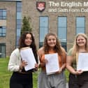 Darcie, Grace, Grace and Mia collect their GCSE results from English Martyrs School. Picture by BERNADETTE MALCOLMSON