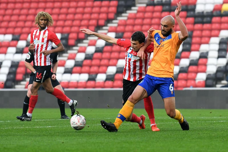 Stags on their way to a famous win at the Stadium of Light.