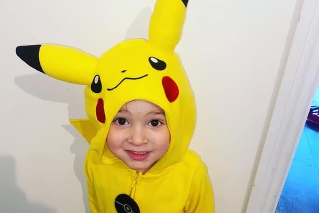 Rex Crosby, aged four, as Pikachu.