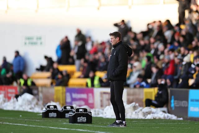 Any potential new manager will have seen Hartlepool lose on their travels at Port Vale. (Credit: James Holyoak | MI News)