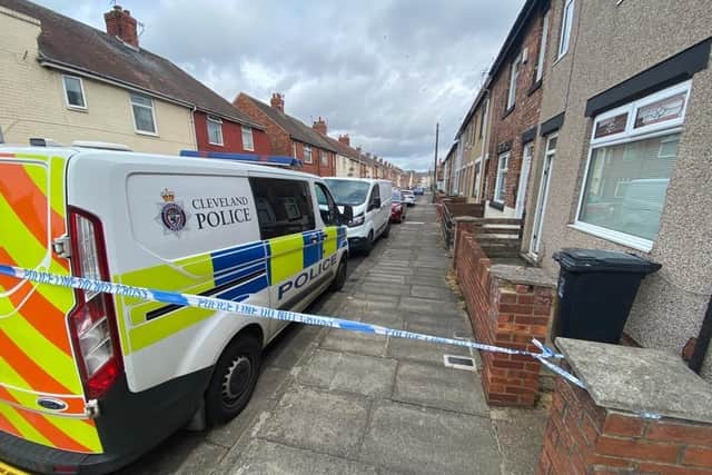 A police cordon in Leamington Parade, Hartlepool, following reports of an aggravated burglary on June 27.