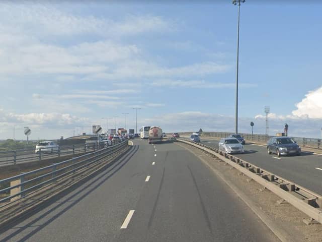 Work will take place on the Tees Viaduct over four weekends as engineers replace joints on the structure. Image copyright Google Maps.