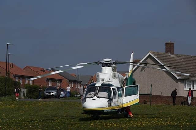 The air ambulance was called to attend to a patient in Hartlepool. Picture: Carl Gorse.
