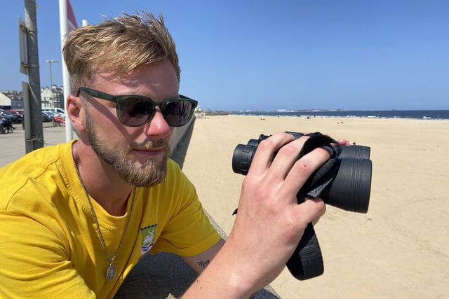 Lifeguard Matty Lister has his eyes peeled around Seaton Carew. Picture by FRANK REID