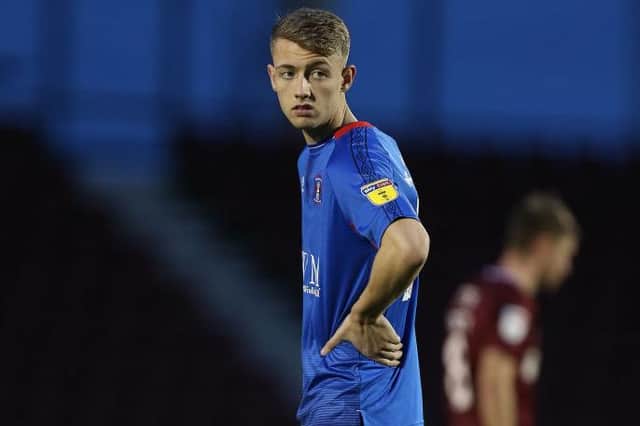 Connor Simpson pictured during a loan spell at Carlisle United.