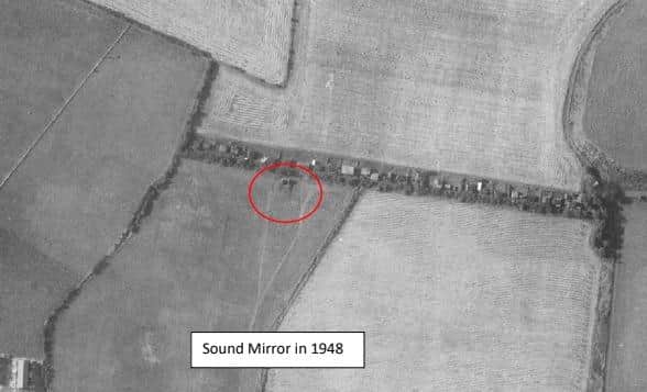 The Springwell sound mirror in 1948.Photo courtesy of Tees Archaeology.