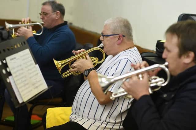 Hartlepool Brass Band members hard at work. Picture: Tom Collins.