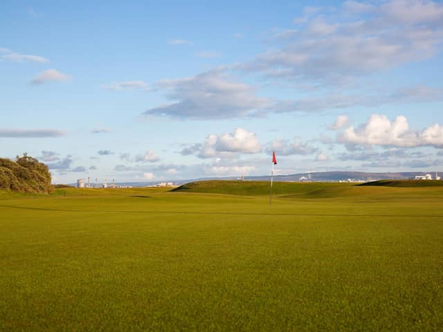 The 18th green where Ian Hendry holed his putt that effectively won the Senior Salver.