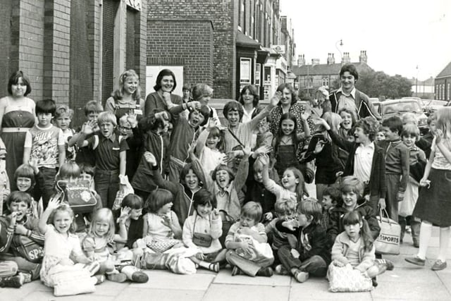 Summer play schemes have been a huge part of Hartlepool life for years and here is one from 1980. These children were waiting for a bus in Avenue Road but who can tell us more? Photo: Hartlepool Museum Service.