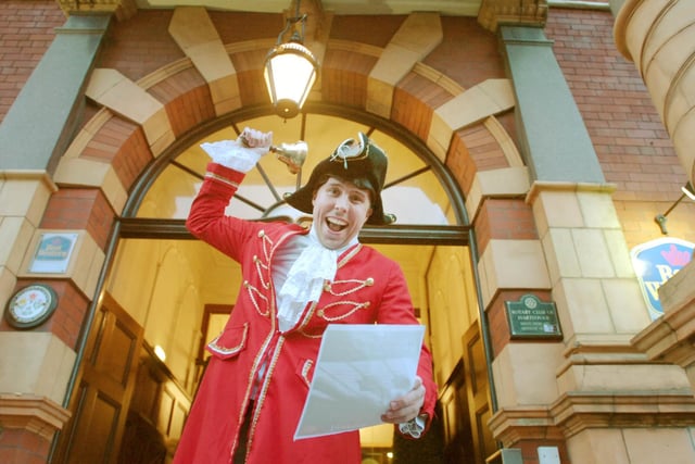For crying out loud! Philip Crowe was dressed as a town crier at the Grand Hotel in Hartlepool 13 years ago but who can tell us more about it?