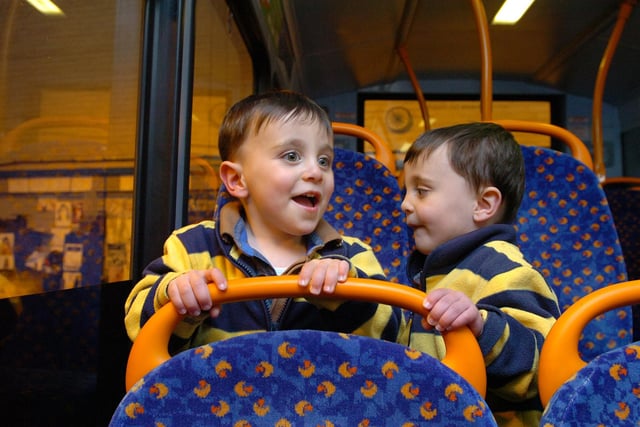 Bus mad two-year old twins Samuel (left) and Jacob Davis had a Stagecoach bus named after them in 2012.