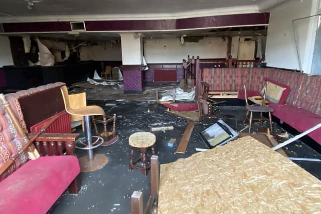 Damage inside the pub. Picture by FRANK REID