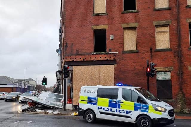 Damage to buildings in Hartlepool caused by Storm Arwen.

Picture: Carl Gorse.