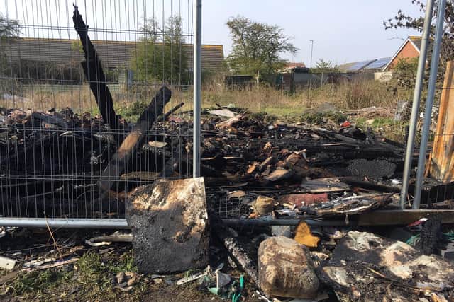 The allotment was destroyed in a fire.